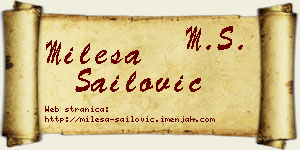 Milesa Sailović vizit kartica